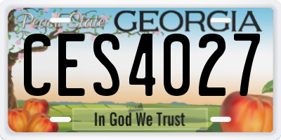 GA license plate CES4027