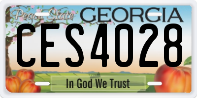 GA license plate CES4028