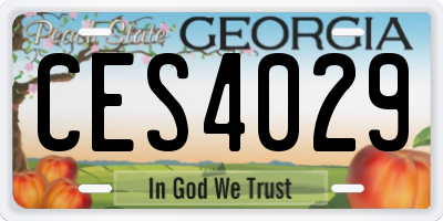 GA license plate CES4029