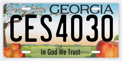 GA license plate CES4030