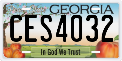 GA license plate CES4032
