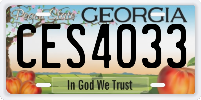 GA license plate CES4033