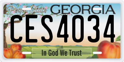 GA license plate CES4034