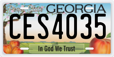 GA license plate CES4035