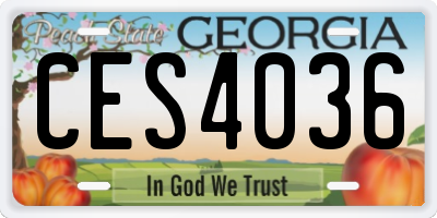 GA license plate CES4036