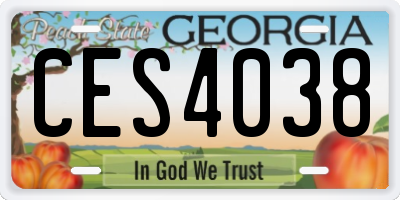 GA license plate CES4038
