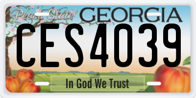 GA license plate CES4039