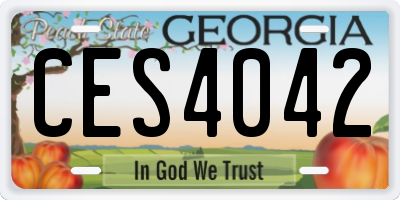 GA license plate CES4042
