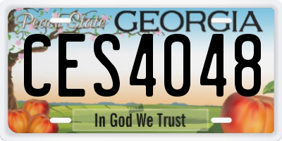 GA license plate CES4048