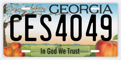 GA license plate CES4049