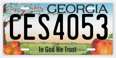 GA license plate CES4053