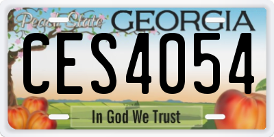GA license plate CES4054
