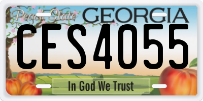 GA license plate CES4055