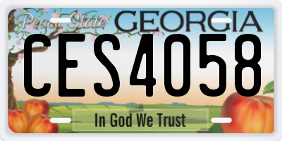 GA license plate CES4058