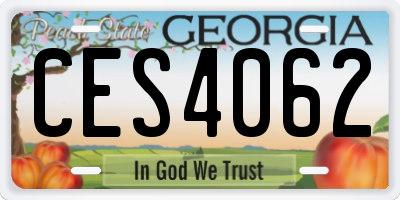 GA license plate CES4062