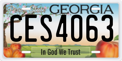 GA license plate CES4063