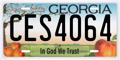 GA license plate CES4064
