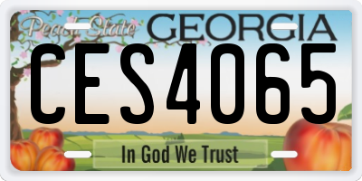GA license plate CES4065