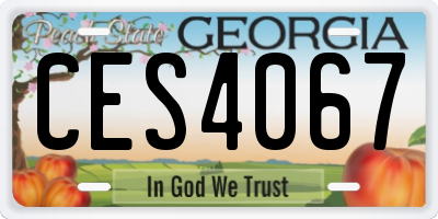 GA license plate CES4067