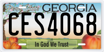 GA license plate CES4068