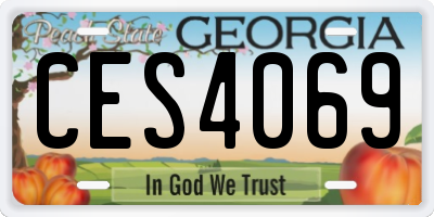 GA license plate CES4069