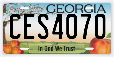 GA license plate CES4070