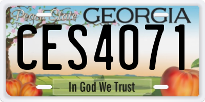 GA license plate CES4071