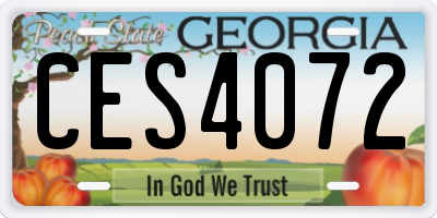 GA license plate CES4072