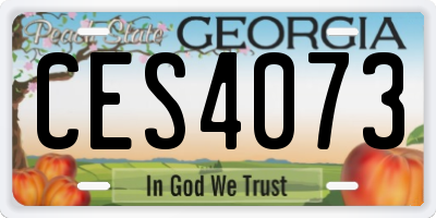 GA license plate CES4073