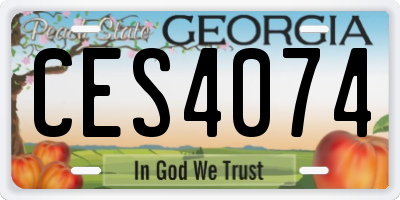 GA license plate CES4074