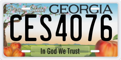 GA license plate CES4076