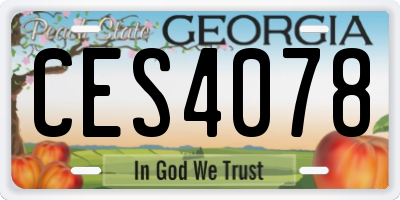 GA license plate CES4078
