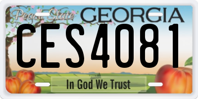 GA license plate CES4081