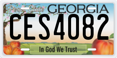 GA license plate CES4082