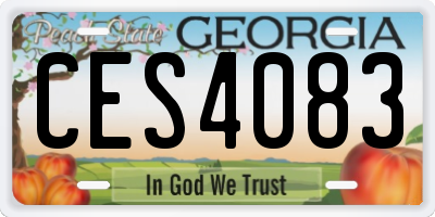 GA license plate CES4083