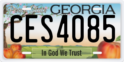 GA license plate CES4085
