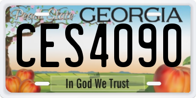 GA license plate CES4090