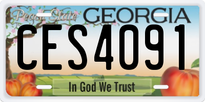GA license plate CES4091