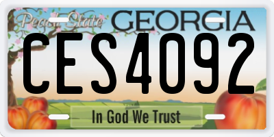 GA license plate CES4092