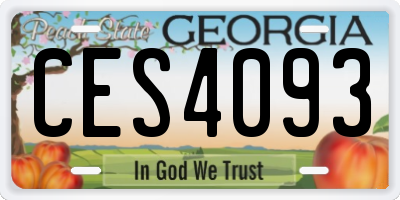 GA license plate CES4093