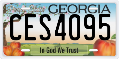 GA license plate CES4095