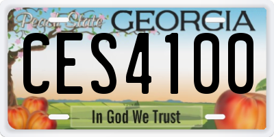GA license plate CES4100
