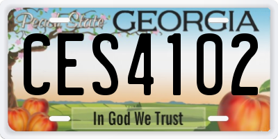 GA license plate CES4102