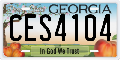 GA license plate CES4104
