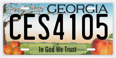 GA license plate CES4105
