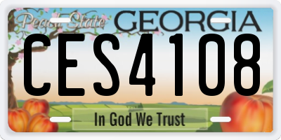 GA license plate CES4108