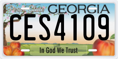 GA license plate CES4109