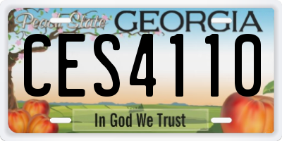 GA license plate CES4110
