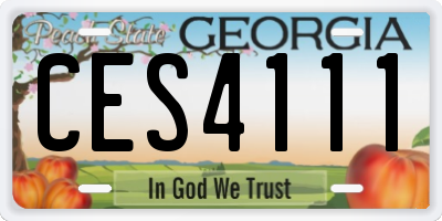 GA license plate CES4111