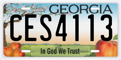 GA license plate CES4113